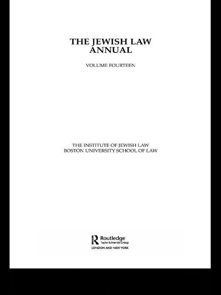 Produktbild: The Jewish Law Annual Volume 14