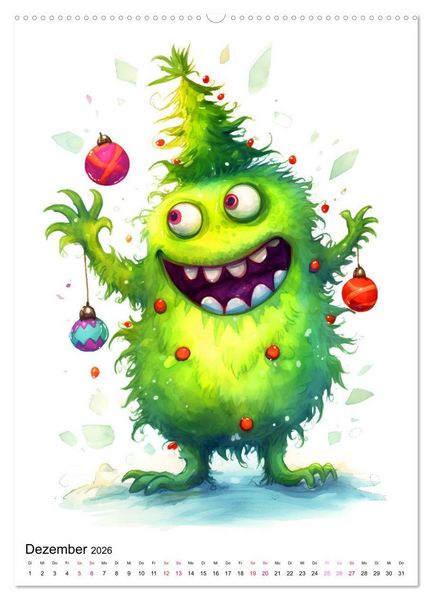 Produktbild: Lustige Monster - Eine bezaubernde Sammlung s&uuml;sser Ungeheuer (Wandkalender 2026 DIN A2 hoch), CALVENDO Monatskalender