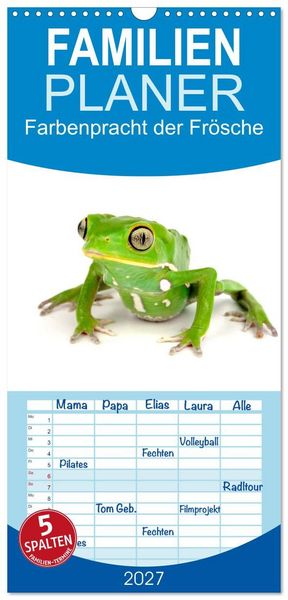 Produktbild: Familienplaner 2027 - Farbenpracht der Fr&ouml;sche mit 5 Spalten (Wandkalender, 21 x 45 cm) CALVENDO