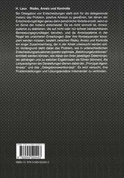 Produktbild: Risiko, Anreiz und Kontrolle