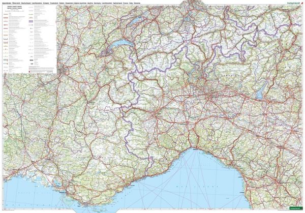 Produktbild: freytag & berndt Stra&szlig;enkarte Alpenl&auml;nder, &Ouml;sterreich - Deutschland - Schweiz - Frankreich - Italien - Slowenien 1:500.000