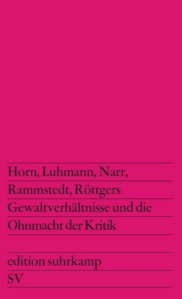 Produktbild: Gewaltverh&auml;ltnisse und die Ohnmacht der Kritik