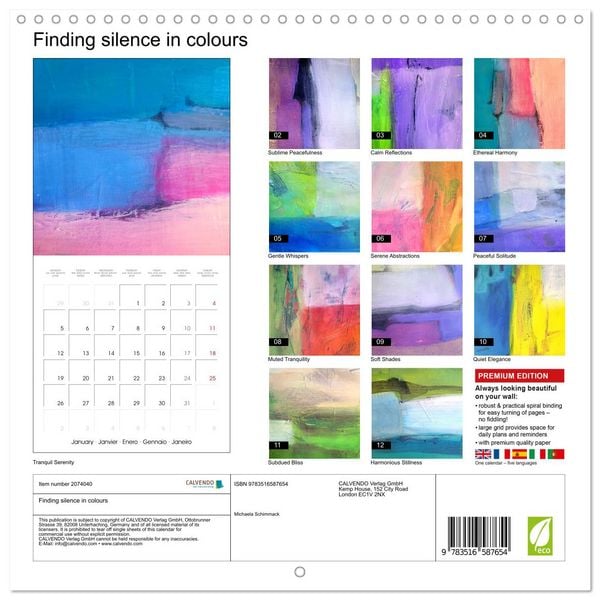 Produktbild: Finding silence in colours (Wall Calendar 2026 12 &times; 12 Inch) CALVENDO 12 Month Wall Calendar