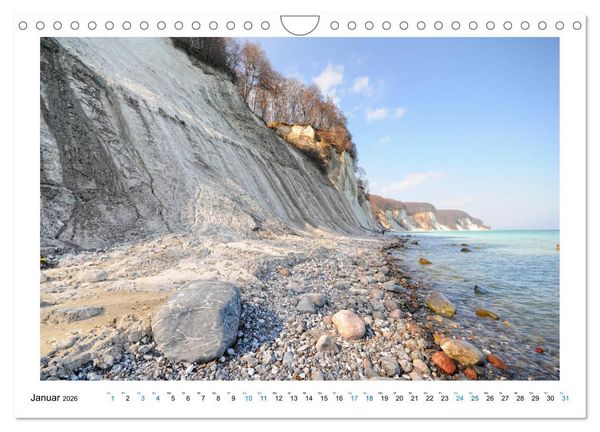 Produktbild: Kreidefelsen Insel R&uuml;gen - Sonne, Wind und Ostsee (Wandkalender 2026 DIN A4 quer), CALVENDO Monatskalender