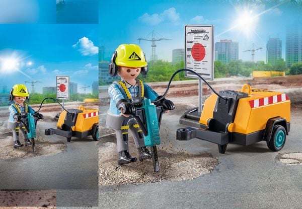 Produktbild: PLAYMOBIL 71752 Bauarbeiter mit Mei&szlig;el