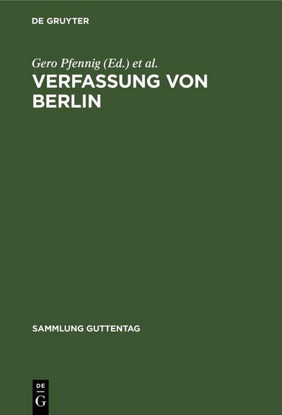 Produktbild: Verfassung von Berlin