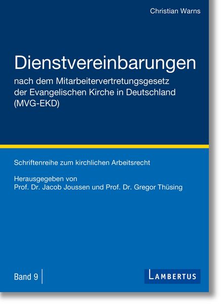 Produktbild: Dienstvereinbarungen nach dem Mitarbeitervertretungsgesetz der Evangelischen Kirche in Deutschland (MVG-EKD)