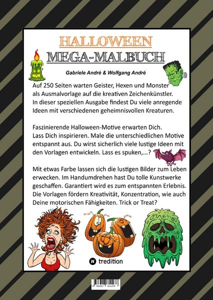 Produktbild: Xxl Mega Malbuch - Halloween - 250 Tolle Motive - Geister - Hexen - Monster - Vampire - Zombies - K&uuml;rbise - Villen