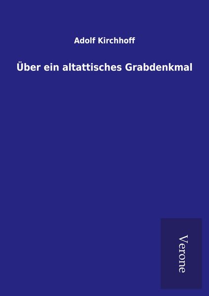 Produktbild: &Uuml;ber ein altattisches Grabdenkmal