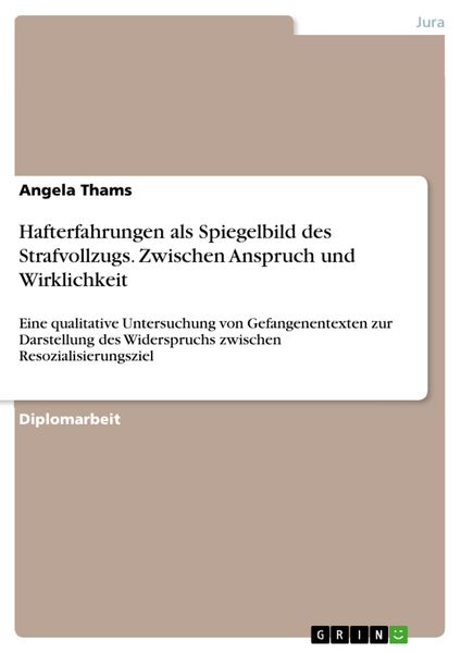 Produktbild: Hafterfahrungen als Spiegelbild des Strafvollzugs. Zwischen Anspruch und Wirklichkeit
