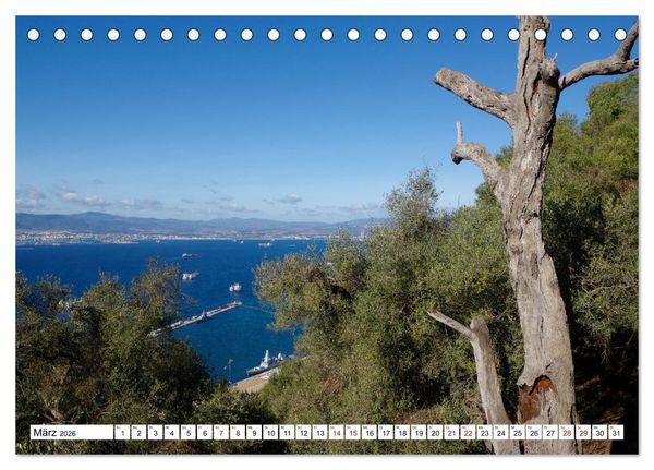 Produktbild: Gibraltar - Gro&szlig;britannien am Mittelmeer (Tischkalender 2026 DIN A5 quer), CALVENDO Monatskalender