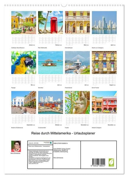 Produktbild: Reise durch Mittelamerika - Urlaubsplaner (hochwertiger Premium Wandkalender 2026 DIN A2 hoch), Kunstdruck in Hochglanz