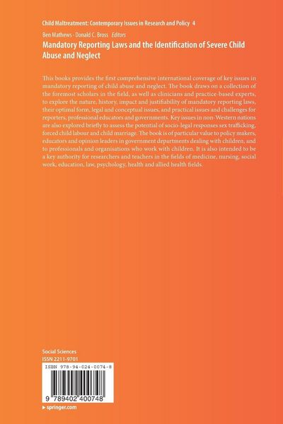 Produktbild: Mandatory Reporting Laws and the Identification of Severe Child Abuse and Neglect