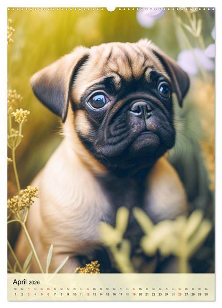 Produktbild: Kleine Hunde. S&uuml;&szlig; und niedlich. Die beliebtesten Hunderassen (Wandkalender 2026 DIN A2 hoch), CALVENDO Monatskalender