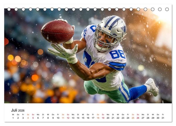 Produktbild: American Football - Touchdown durchs Jahr (Tischkalender 2026 DIN A5 quer), CALVENDO Monatskalender