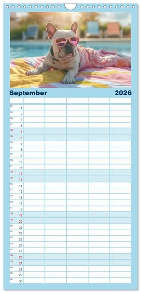 Produktbild: Familienplaner 2026 - Hei&szlig;er Sommer mit 5 Spalten (Wandkalender, 21 x 45 cm) CALVENDO