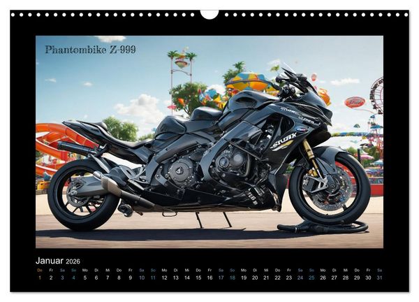 Produktbild: Verr&uuml;ckte 2-Rad Fantasien einer KI (Wandkalender 2026 DIN A3 quer), CALVENDO Monatskalender