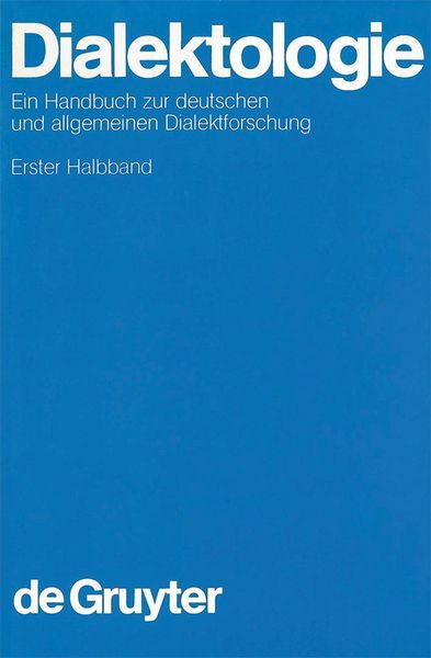 Produktbild: Dialektologie. 1. Halbband