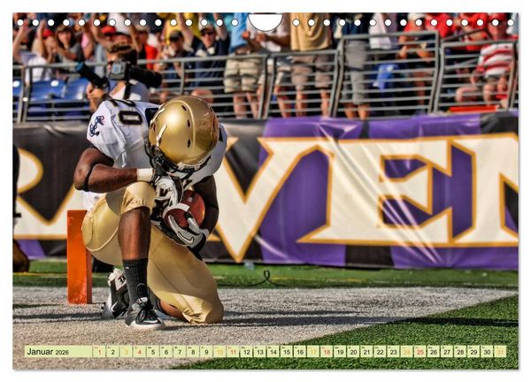 Produktbild: American Football - athletisch und riskant (Wandkalender 2026 DIN A4 quer), CALVENDO Monatskalender