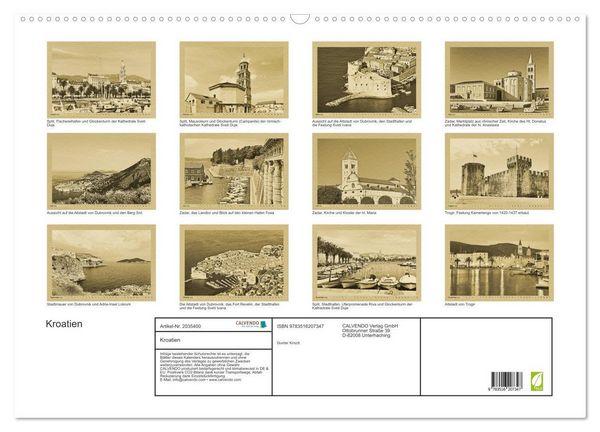 Produktbild: Kroatien (Wandkalender 2026 DIN A2 quer), CALVENDO Monatskalender
