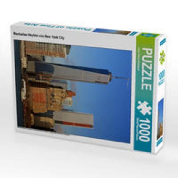 CALVENDO Puzzle Manhattan Skyline von New York City | 1000 Teile Lege-Größe 64x48cm Foto-Puzzle für glückliche Stunden