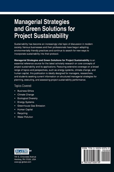 Produktbild: Managerial Strategies and Green Solutions for Project Sustainability