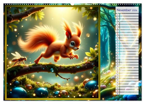 Produktbild: Der magische Freundschaftswald (hochwertiger Premium Wandkalender 2026 DIN A2 quer), Kunstdruck in Hochglanz