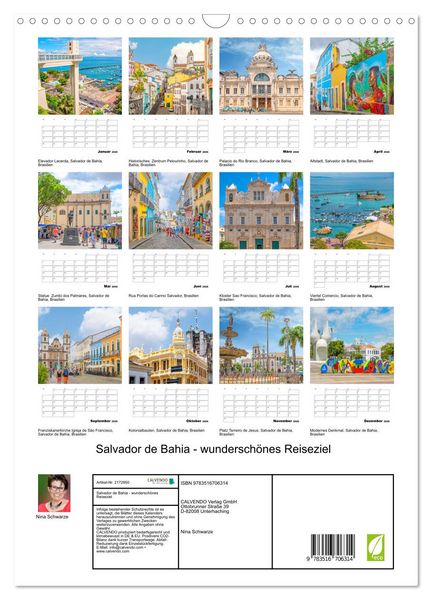 Produktbild: Salvador de Bahia - wundersch&ouml;nes Reiseziel (Wandkalender 2026 DIN A3 hoch), CALVENDO Monatskalender