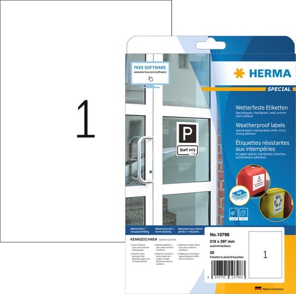 HERMA Special Etiketten witterungsbeständig, imprägniertes Spezialpapier