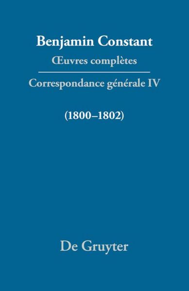 Produktbild: Correspondance 1800&ndash;1802