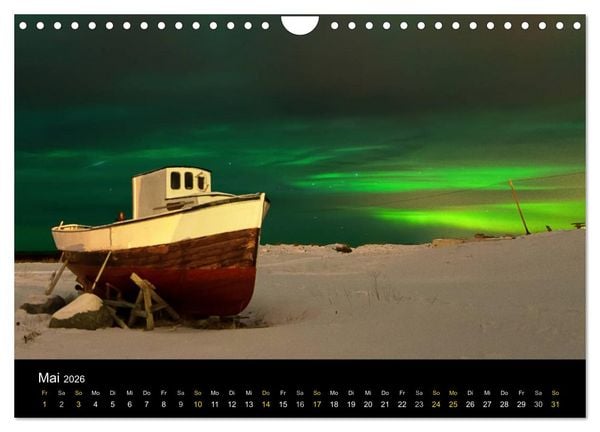Produktbild: Magische N&auml;chte - POLARLICHT (Wandkalender 2026 DIN A4 quer), CALVENDO Monatskalender