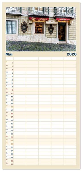Produktbild: Familienplaner 2026 - Mein Lissabon mit 5 Spalten (Wandkalender, 21 x 45 cm) CALVENDO