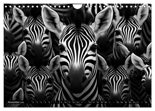 Produktbild: ZEBRAS - Modern Art (Wandkalender 2026 DIN A4 quer), CALVENDO Monatskalender