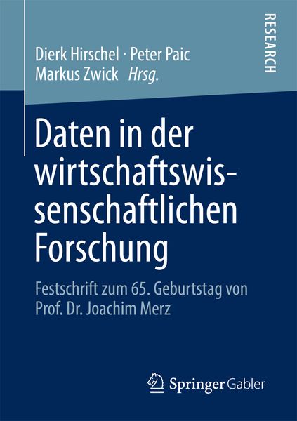 Produktbild: Daten in der wirtschaftswissenschaftlichen Forschung