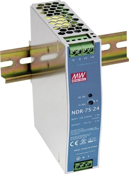Mean Well NDR-75-48 Hutschienen-Netzteil (DIN-Rail) 48 V/DC 1.6 A 75 W Anzahl Ausgänge:1 x Inhalt 1 St.