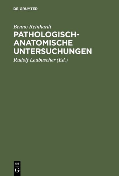 Produktbild: Pathologisch-anatomische Untersuchungen