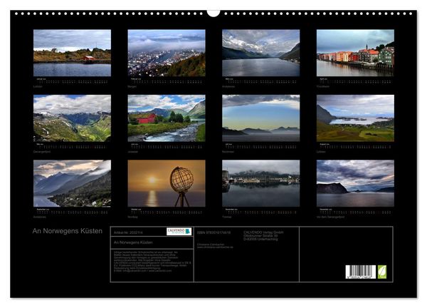 Produktbild: An Norwegens K&uuml;sten (Wandkalender 2026 DIN A2 quer), CALVENDO Monatskalender