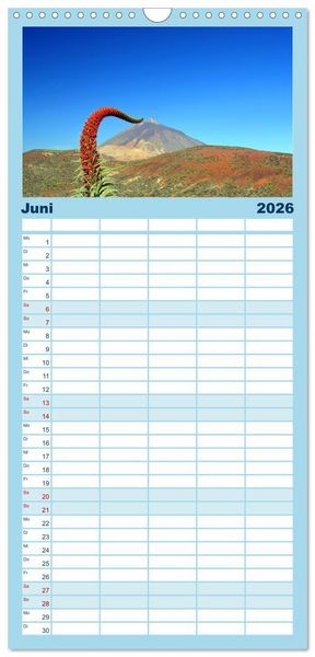 Produktbild: Familienplaner 2026 - Teneriffa Insel der Gl&uuml;ckseeligen mit 5 Spalten (Wandkalender, 21 x 45 cm) CALVENDO