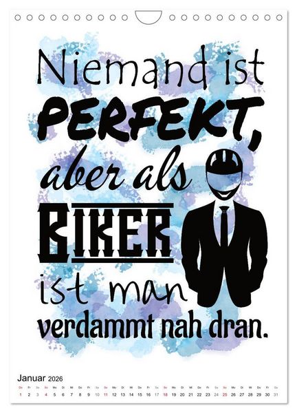 Produktbild: Biker-Spr&uuml;che (Wandkalender 2026 DIN A4 hoch), CALVENDO Monatskalender