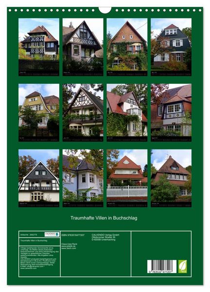 Produktbild: Traumhafte Villen in Buchschlag (Wandkalender 2026 DIN A3 hoch), CALVENDO Monatskalender