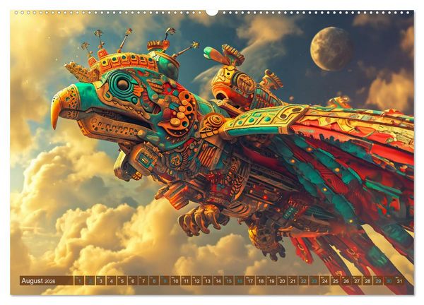 Produktbild: Sternenkrieger - Science Fiction Visionen der Maya und Azteken (Wandkalender 2026 DIN A2 quer), CALVENDO Monatskalender