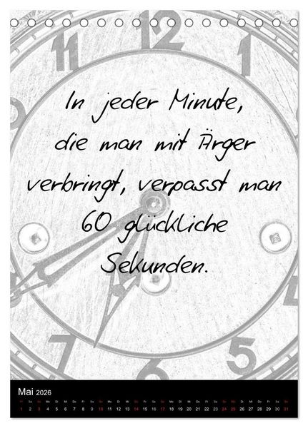 Produktbild: Kluge Spr&uuml;che in Schwarz-Wei&szlig; (Tischkalender 2026 DIN A5 hoch), CALVENDO Monatskalender