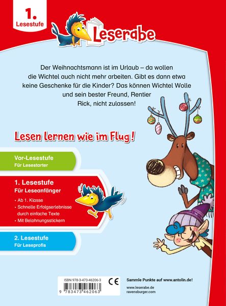 Produktbild: Leserabe 1. Lesestufe - Wichtel Wolle rettet Weihnachten