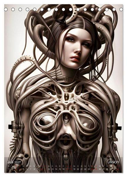 Produktbild: Biomechanic Portrait - Sch&ouml;nheit zwischen Mensch und Maschine (Tischkalender 2027 DIN A5 hoch), CALVENDO Monatskalender