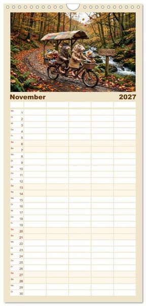 Produktbild: Familienplaner 2027 - Zauberhafte Welt der Rattlis mit 5 Spalten (Wandkalender, 21 x 45 cm) CALVENDO