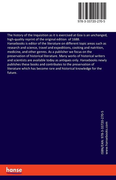 Produktbild: The history of the Inquisition as it is exercised at Goa