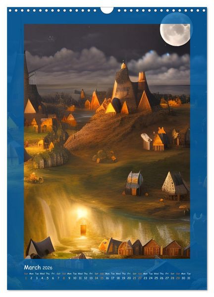 Produktbild: Moonlit Fantasies (Wall Calendar 2026 DIN A3 portrait), CALVENDO 12 Month Wall Calendar