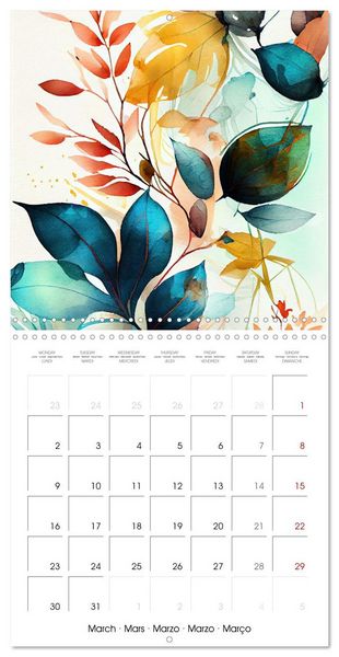 Produktbild: The Art of Leaves (Wall Calendar 2026 12 &times; 12 Inch) CALVENDO 12 Month Wall Calendar