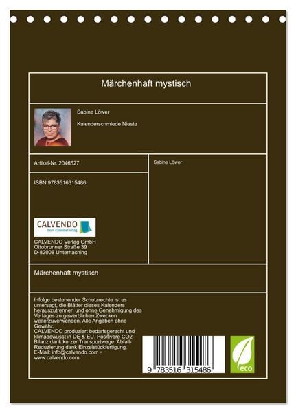 Produktbild: M&auml;rchenhaft mystisch (Tischkalender 2026 DIN A5 hoch), CALVENDO Monatskalender