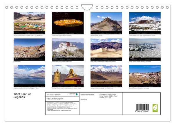 Produktbild: Tibet Land of Legends (Wall Calendar 2026 DIN A4 landscape), CALVENDO 12 Month Wall Calendar